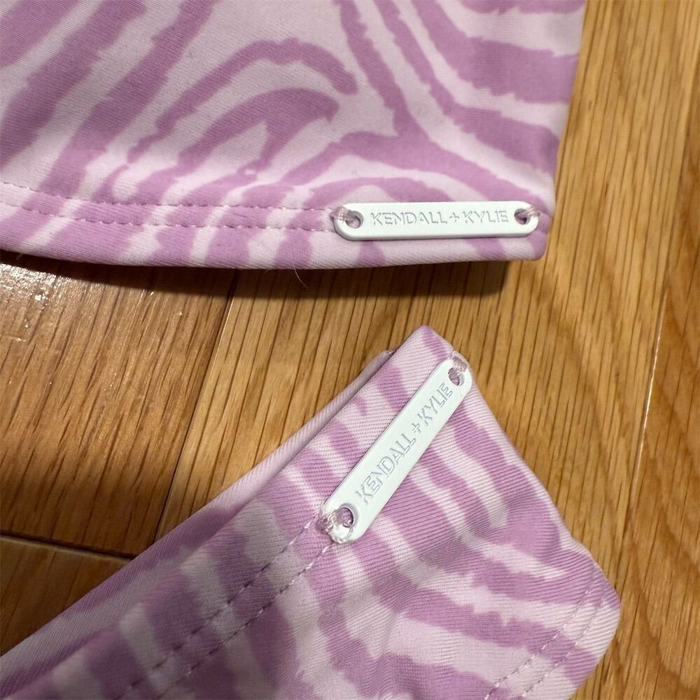 Kendall & Kylie Women's L / XL Lilac Zebra Print Bandeau Bikini Set - Picture 4 of 6
